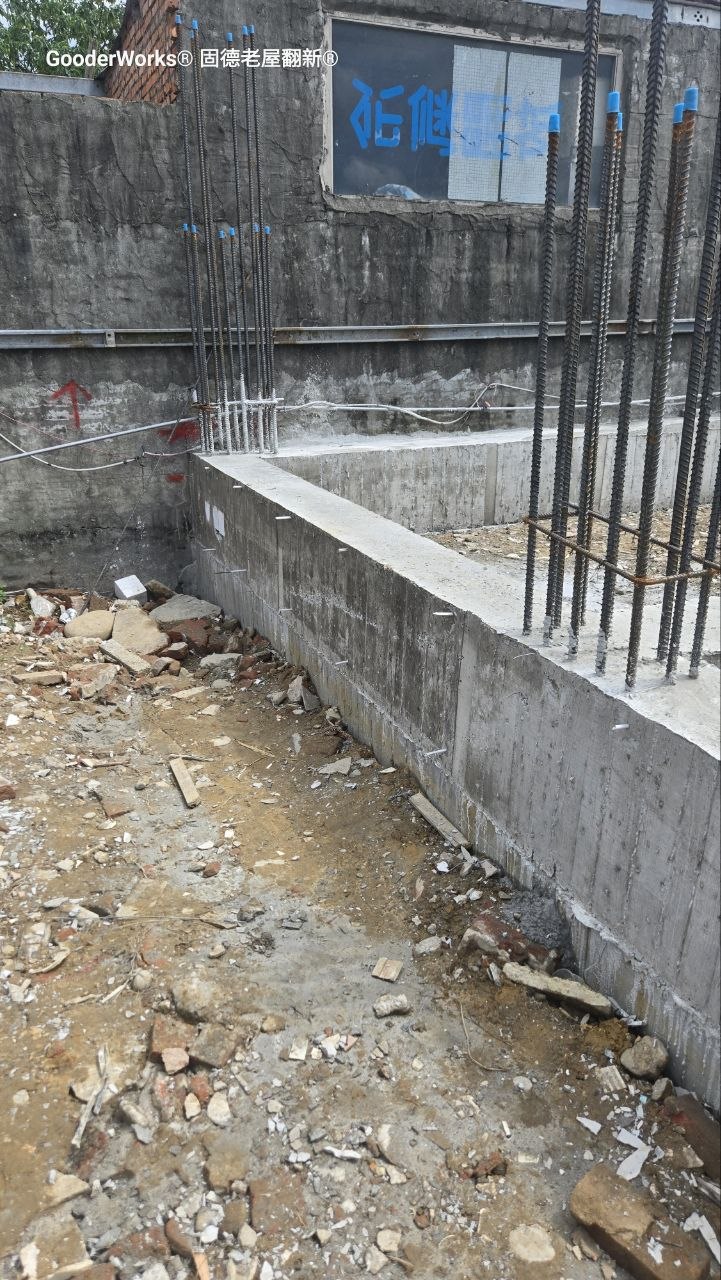 新建房屋基礎工程-地樑續接筋特寫